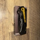 WarTech Black/Gold Aluminum Handle Drop Point Plain Blade Manual Pocketknife — photo 2