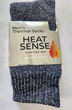 Men's 1 Size Maximum Warmth  Comfort THERMAL SOCKS" By Heat Sense Brand New