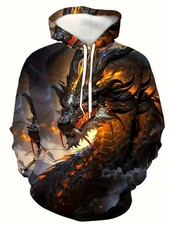 3D Dragon All Over Print Hoodie - Adults  Youth
