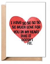 Funny Valentines Day Card for Him Her   Romantic  Fun Black  Red
