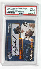 2000 Donruss Jim Harbaugh Preferred Signature AUTO PSA 8 POP 1 None Higher