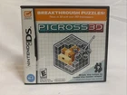 Picross 3D (Nintendo DS, 2010) Complete in Box