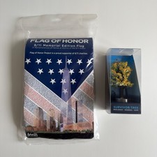 9/11 Flag of Honor 3ft x 5ft & 3D Survivor Tree New Unused NYC Memorial Annin