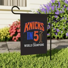 Knicks In 5 World Champions Garden Flag  House Banner