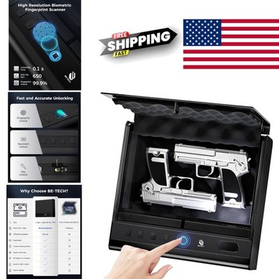 Biometric Gun Safe Floor Mount Alarm System Alloy Steel Capacity 0.22 Cubic Feet