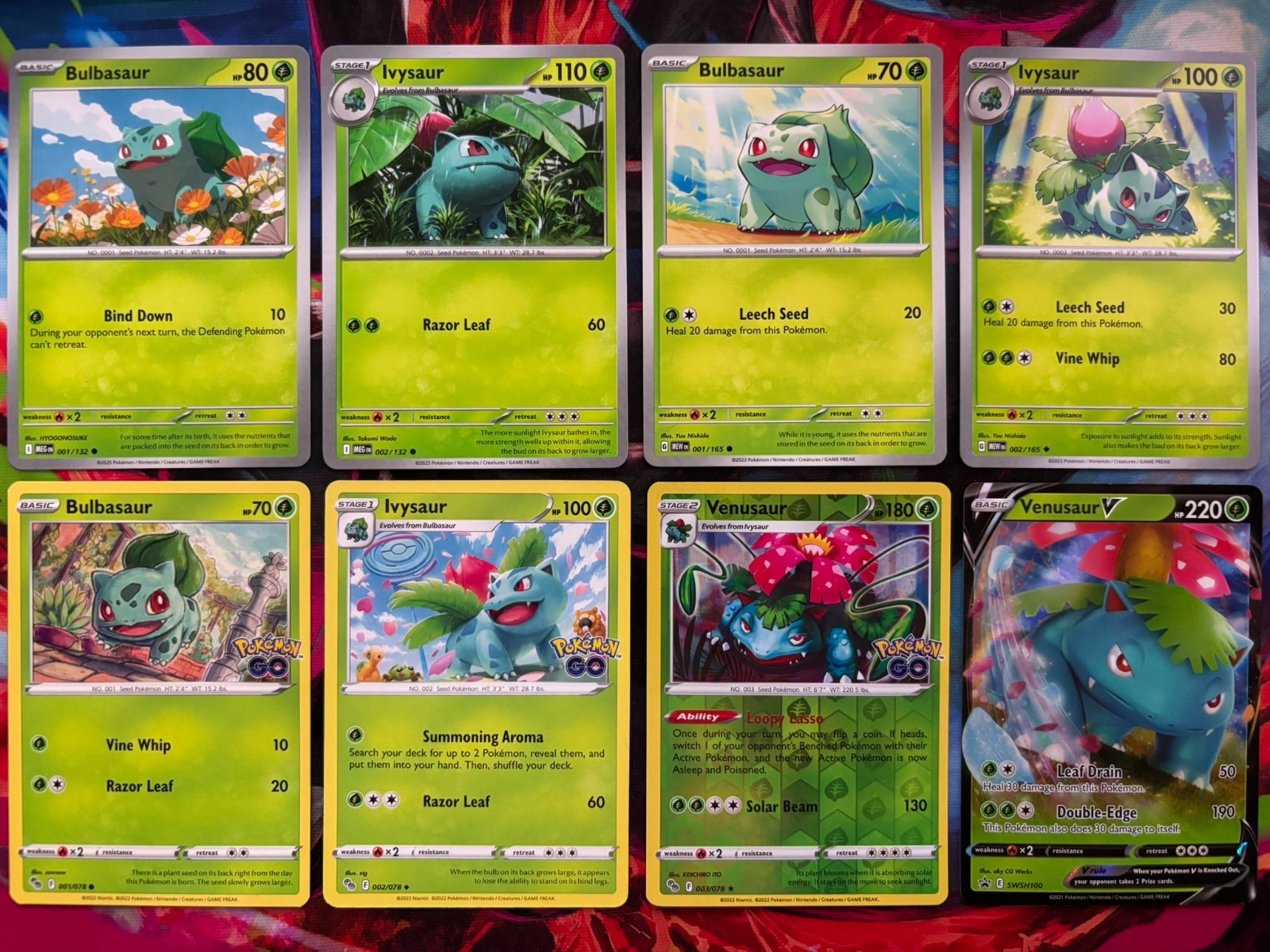 Pokemon TCG: 8 Card Lot (Bulbasaur, Ivysaur & Venusaur) Venusaur V Promo SWSH100