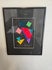 Vintage Angela Reichert Abstract Mixed Media 3D Wall Art Framed and signed