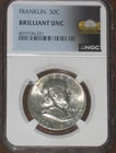 1962 D Silver Franklin Half Dollar NGC Brilliant Uncirculated Marteen stacking