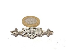 VINTAGE STERLINGSILBER HERZ HERZ MARINE BROSCHE ANSTECKNADEL ABZEICHEN 1. WELTKRIEG HERZ LIEBE