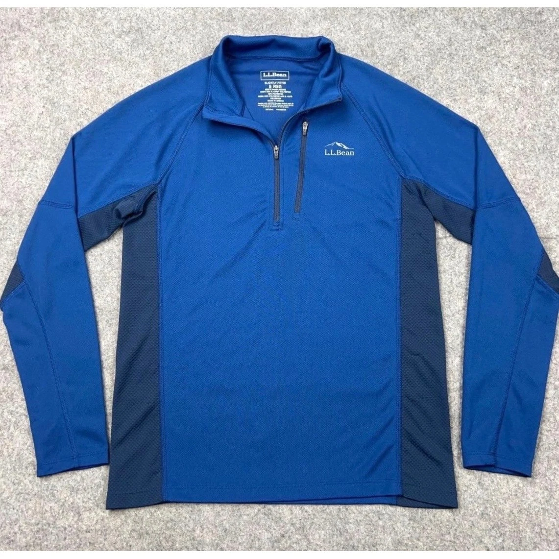 L.L. Bean Men's Access Trail XL Blue Quarter-Zip Pullover Performance Shirt
