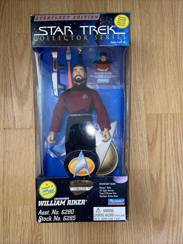 STAR TREK COMMANDER WILLIAM RIKER VINTAGE 9" ACTION FIGURE 95 STARFLEET EDITION