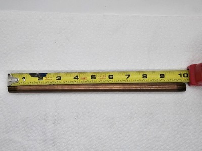 SC 1/4 Diameter .540 X 10 Long 1/4'' X 10'' Red Brass Nipple Schedule 40 S40 TBE