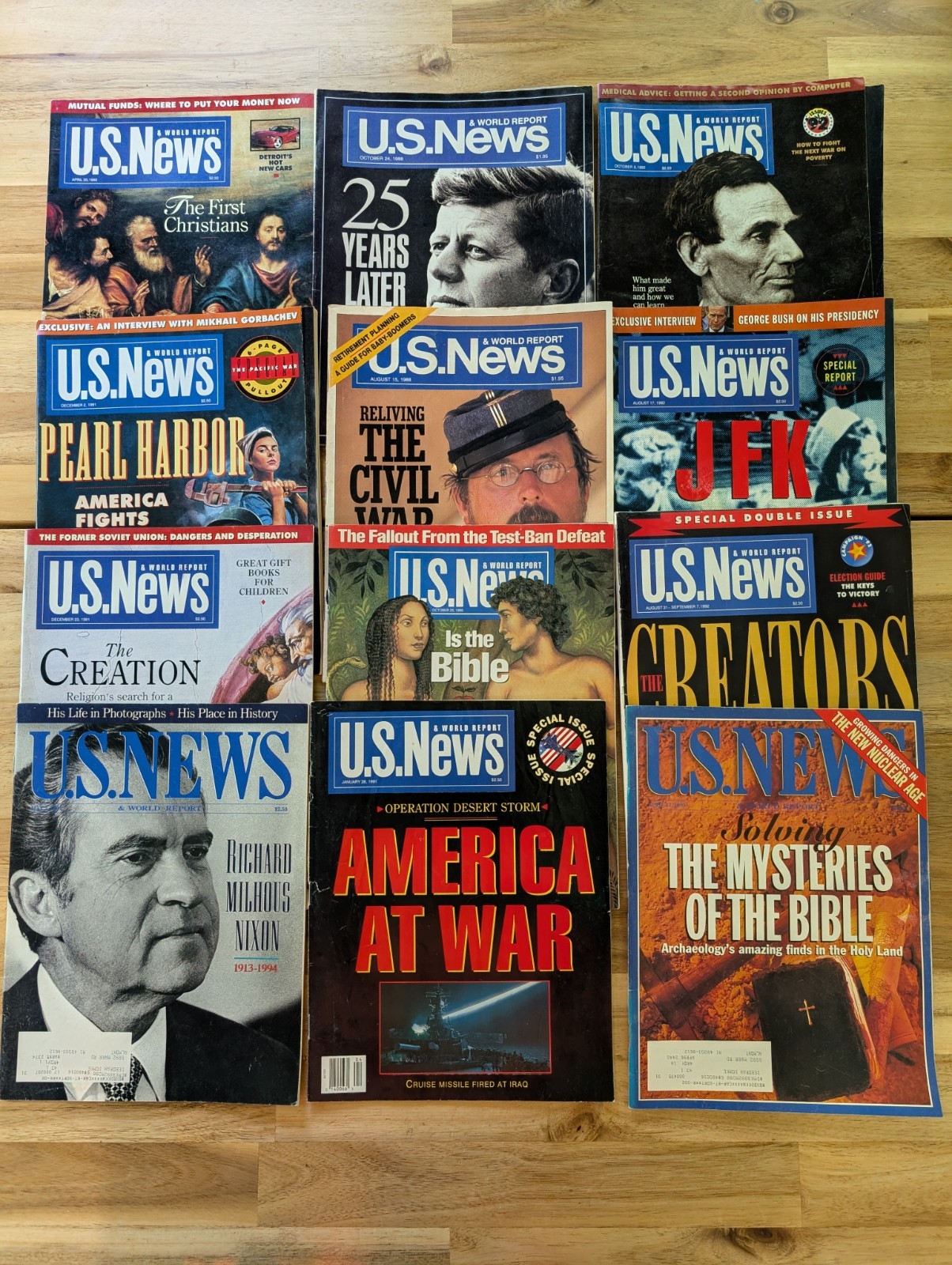 Lot of 12 U.S. News and World Report Magazines From The 1980s And 1990s