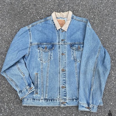 Levi Strauss Vintage 90s Denim Trucker Jacket Medium Wash 70507 4890 Men's XL
