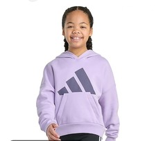 New Girls adidas Big Logo Graphic Hoodie Medium 10/12 Purple
