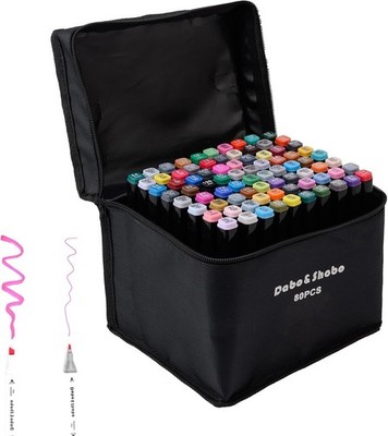 80 Color Alcohol Marker Pens, Bright Permanent Markers For Coloring, Markers For