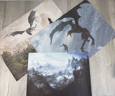 Elder Scrolls: Skyrim - Concept Art Set of 3 Linen/canvas Art Prints