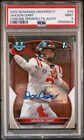 Jaxson Dart 2022 1st Bowman U Chrome Auto PSA 9 MINT RC #94 Ole Miss NY Giants
