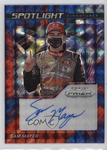 Sam Mayer 2021 Panini Prizm Spotlight Signatures Reactive Blue 23/25 Sam Mayer ...