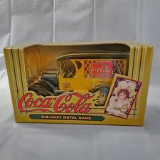 NIB New Coca Cola ERTL Die-Cast Metal Bank Black Yellow Delivery Truck 1993 Coke