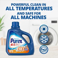 Purex Plus OXI Liquid Laundry Detergent, 128 fl oz, 85 Loads 0.12 per gallon