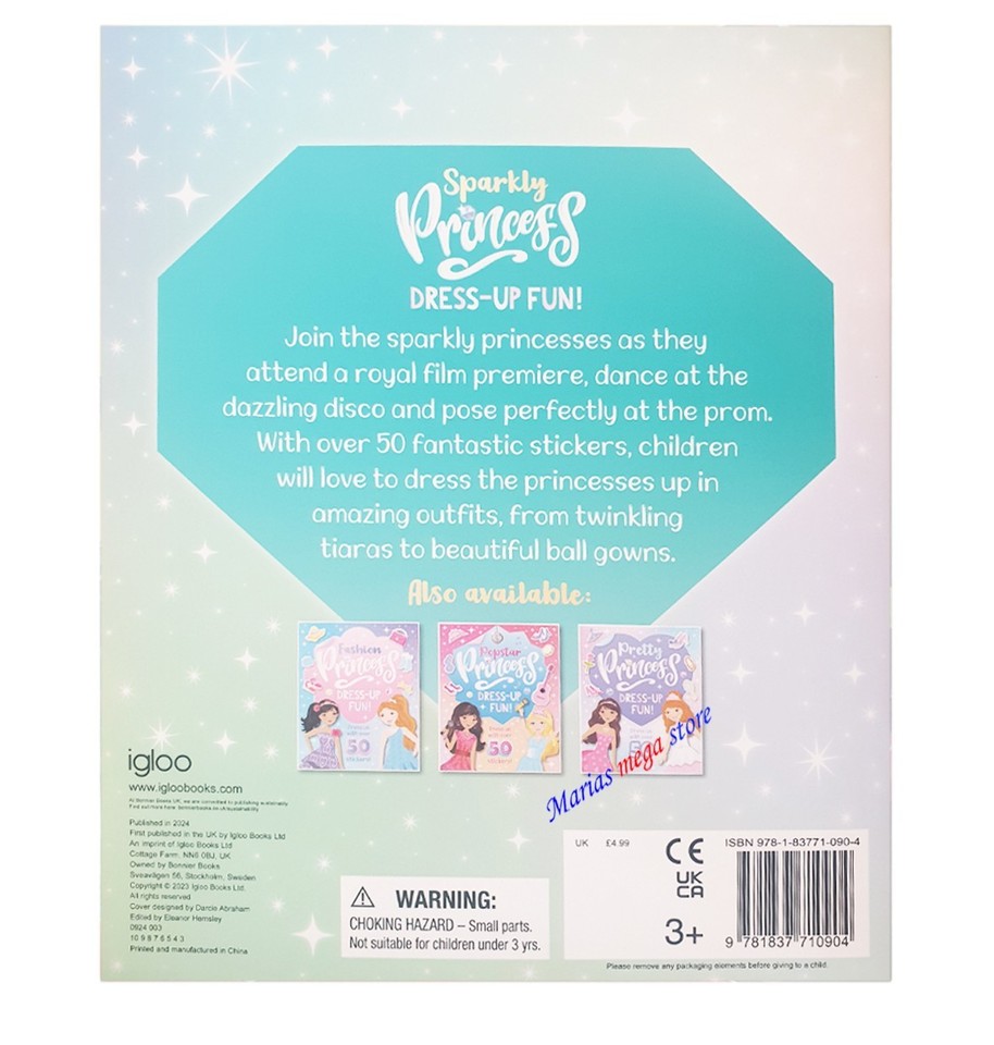 SPARKLY PRINCESS DRESS UP FUN -COLOURING STICKER ACTIVITY BOOK-OVER 50 ...