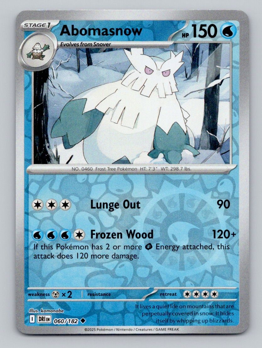 Reverse Holo Abomasnow 060/182 Uncommon SV10: Destined Rivals Pokemon