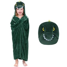 Wearable Blanket Hoodie with Sleeves Dinosaur Blanket Warm and Cozy Flannel...