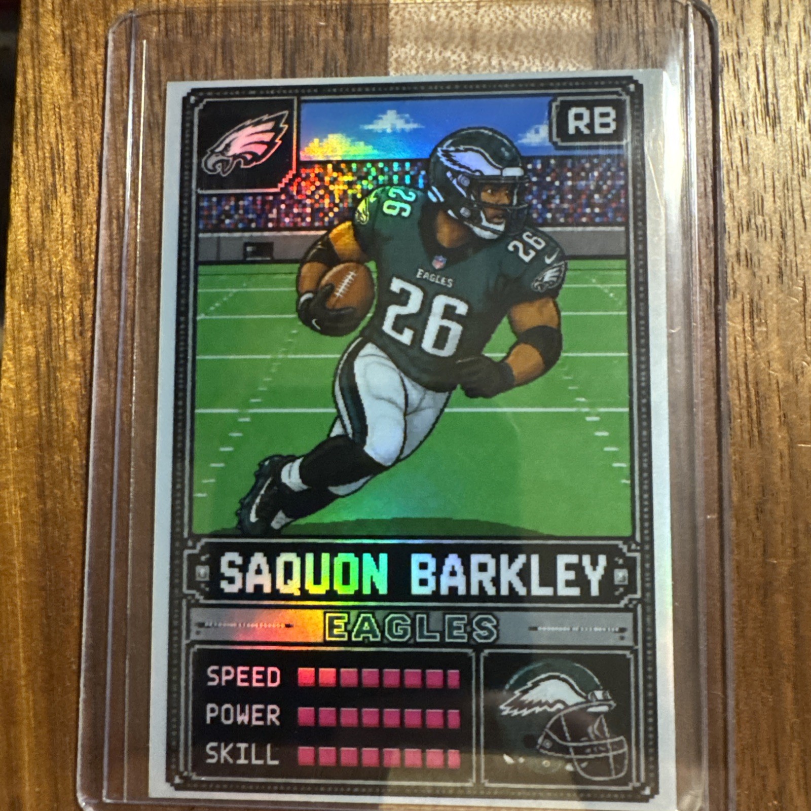 Saquon Barkley  Tecmo Bowl Custom art Card Art Eagles /99