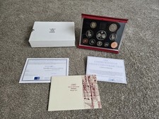 ROYAL MINT 1997 UK DELUXE PROOF 10 COIN SET - RED CASE INCLUDING CoA - £5 crown