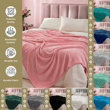 Super Soft Fleece Throw Warm Blanket Sofa Bed Mink Large Faux Fur Single Double