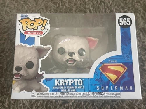 Funko Pop Heroes #565 Krypto - Superman 2025 - DC Comics Dog White Vinyl Figure