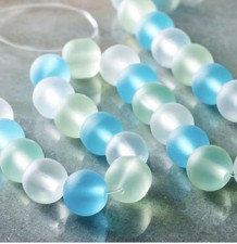 Matte Sea Mix Round Glass Beads, 8mm by Bead Landing