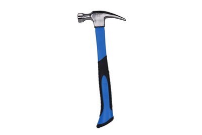 Straight Claw Hammer Fiberglass 16 Ounce Blue Black Silver Tool