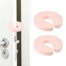 2 Pcs Door Stoppers, EVA Finger Pinch Guard Anti Door Slam Stopper, Pink