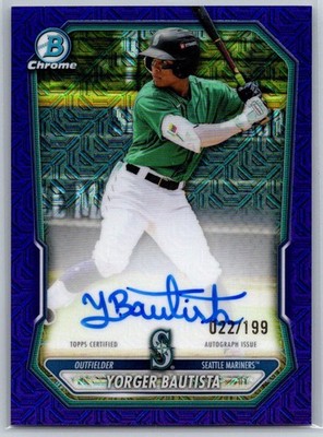 2025 Bowman Chrome Mega YORGER BAUTISTA #BMA-YB Mojo Refractor Purple Auto /250