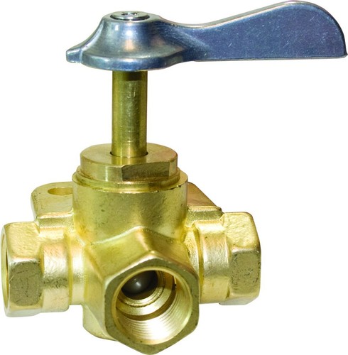 NPT Female 3 Way Valve 3/8 Inch Gold Silver Brass Shut Off Plumbing Tool