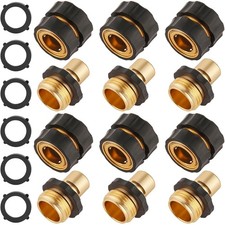 6 Set Quick Connect Hose Fittings for Garden Hose Quick Connector 3/4 Inch GHT