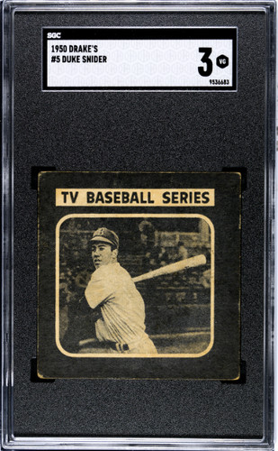 Duke Snider #5 1950 Drake's card