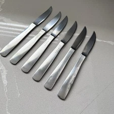 Gense Set Of 6 Facette Steak Knives And Holder Stainless Steel Sweden 8” Vintage