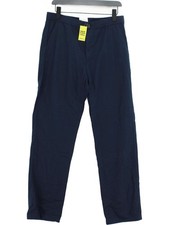 Oliver Spencer Men's Trousers M Blue Linen with Cotton Tapered Chino