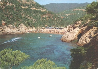 Vintage Costa Brava Tossa de Mar Cala Pola Strand Spanien Postkarte