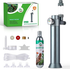 Complete Aquarium CO2 System, Desktop CO2 Regulator with 45G Disposable CO2 Cart