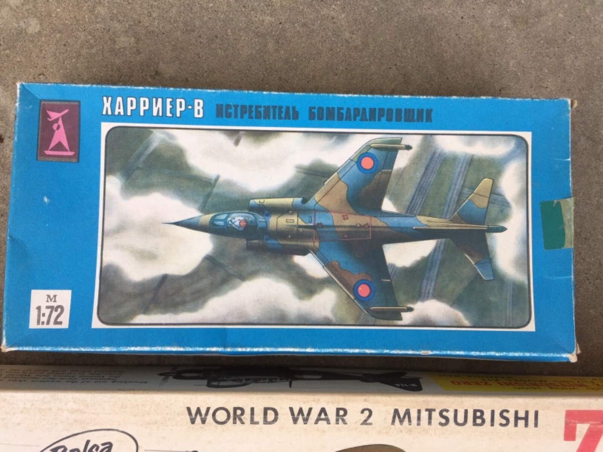 vintage lot guillow's mitsubishi zero USSR harrier jet mig