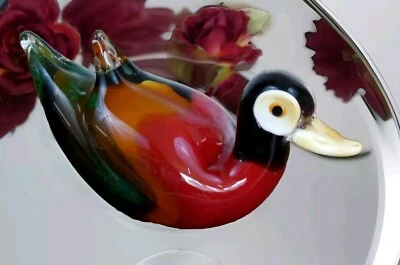 HANDGEFERTIGT Glass Figurine Duck Bird Figurine Sculpture Murano Style Crystal Glass Art Decor New