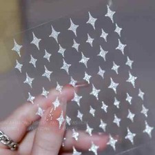 Glitter Star Heart Butterfly Design Nail Art Stickers, Self Adhesive Star Shape