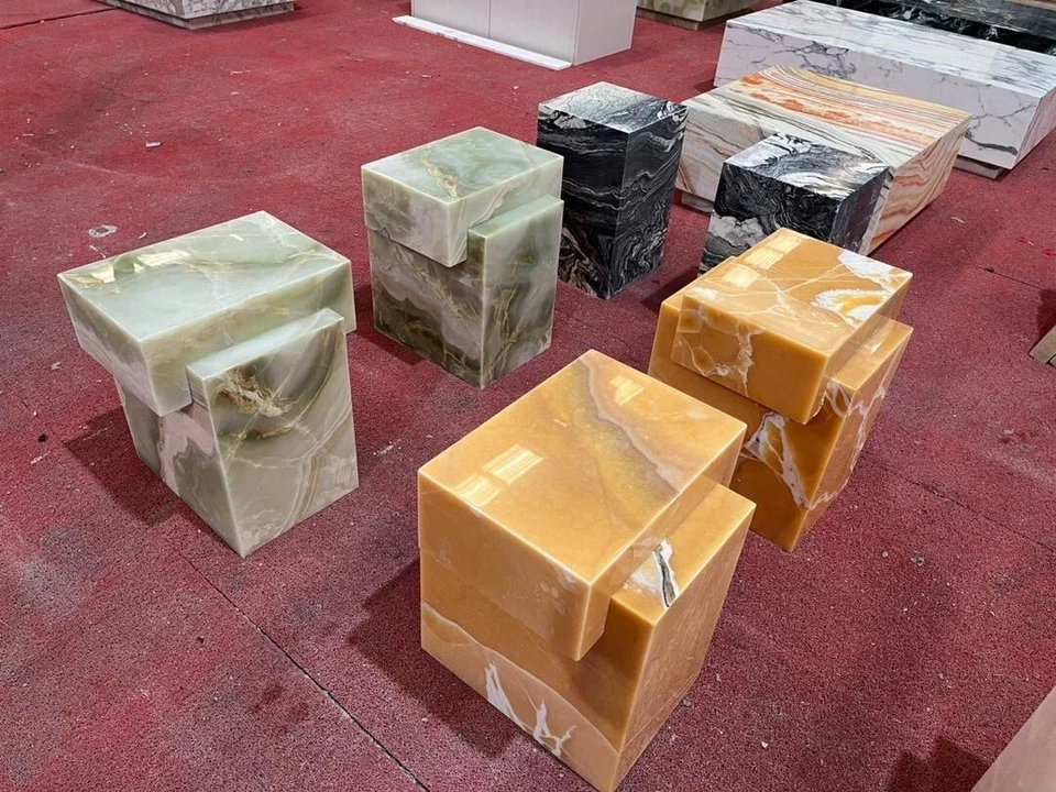 MESA AUXILIAR DE MÁRMOL MIEL ÓNIX MESITA DE NOCHE 15x15x20” PERSONALIZADA LISTA PARA ENVIAR Foto 4 de 4