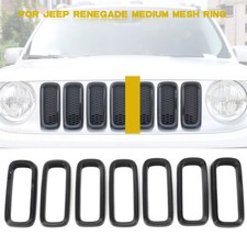 Front Grille Cover Inserts Grill Mesh Trim 7pcs For Jeep Renegade 2016-2018 Abs Front Grille Cover Inserts Grill Mesh Trim 7pcs For Jeep Renegade 2016-2018 Abs