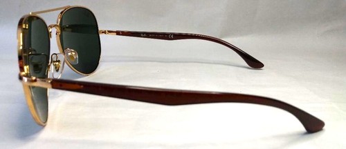 RAY-BAN RB3675 AVIATOR SUNGLASSES – ARISTA GOLD–HAVANA / G-15 GREEN 58/14 135 - Picture 4 of 9
