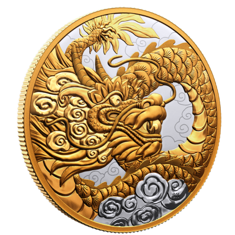 🇨🇦 Canada $50 Pure Silver 99.99% Gold Plated, 5 Oz HEAVENLY